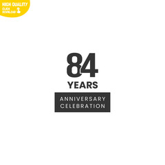 Creative 84 Year Anniversary Celebration Logo Design
