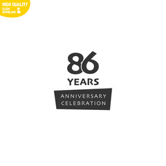 Creative 86 Year Anniversary Celebration Logo Design