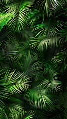 Vertical poster of many intertwined palm leaves, wallpaper idea