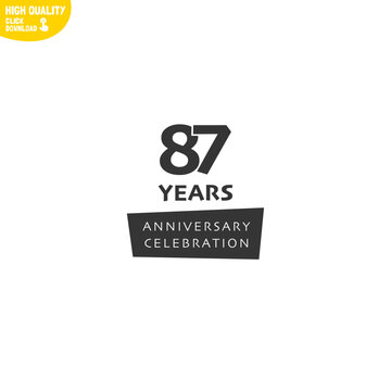 Creative 87 Year Anniversary Celebration Logo Design