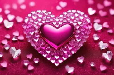 Background for Valentine's Day. Heart-shaped decor on a blurred background for Valentine's Day. Celebrate love with a heart shape