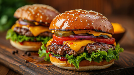 Hamburger, close-up	
