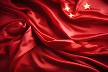 Plexiglas foto achterwand Red Chinese flag with five stars © Molostock