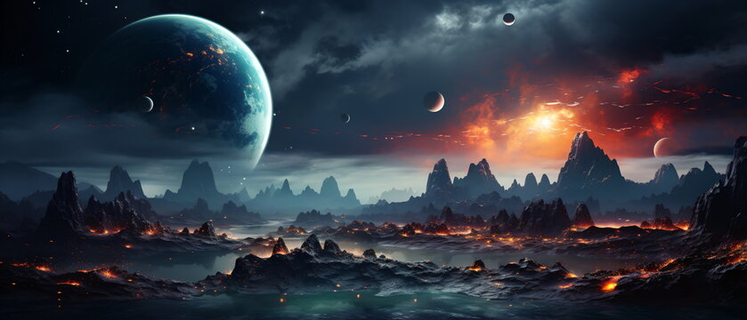 space digital artwork. Surreal fantasy space