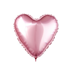 pink heart helium balloon. Birthday balloon flying for party and celebrations. Isolated on white background. Generative AI
