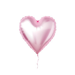 pink heart helium balloon. Birthday balloon flying for party and celebrations. Isolated on white background. Generative AI
