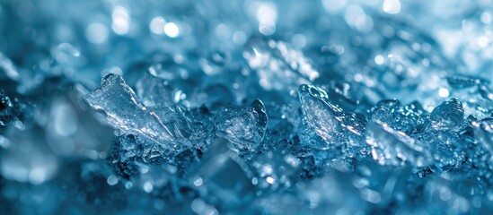 Obraz premium Ice fragments. Macro outline. Textured backdrop.
