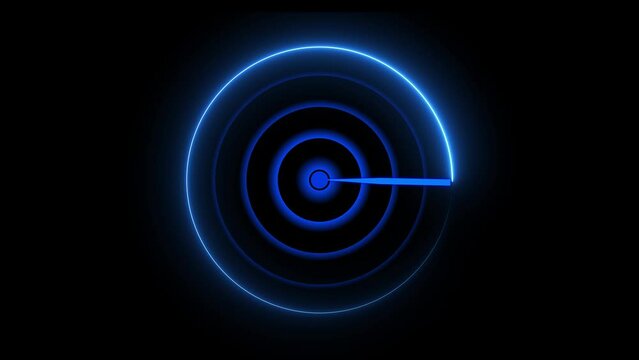 Blue Neon Ship radar and plane radar screen location search animation radar. Enemy radar hub 4k animation video