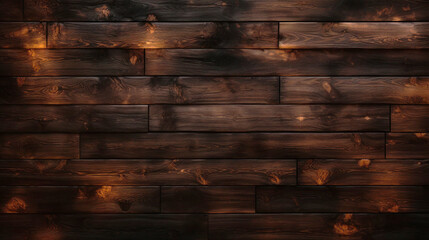 Burned wood wall or floor background color dark amber, rustic style - obrazy, fototapety, plakaty