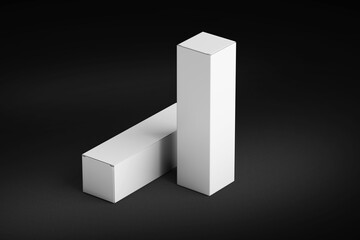 3D Ilustration. Packaging boxes mockup isolated.