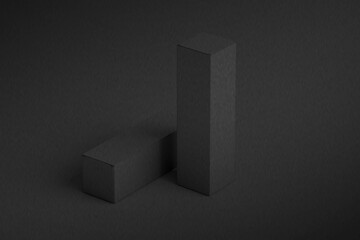 3D Ilustration. Packaging boxes mockup isolated.