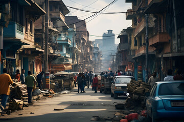 Big chaotic city in thailand, thai city, big chaotic thai traffic in massive city