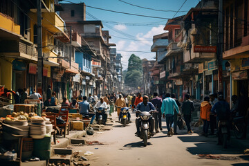 Obraz premium Big chaotic city in thailand, thai city, big chaotic thai traffic in massive city
