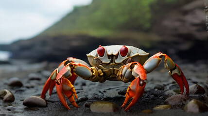 Beautyful Crab is walk on the beaches