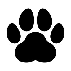 Paw dog footprint, paw print icon, cute animal track – vector