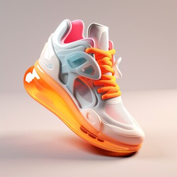 Best quality orange and pink shoe male size image Ai generated art