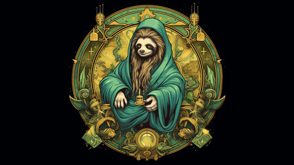 multidimensional loki God of mischief Himself as a Sloth - obrazy, fototapety, plakaty