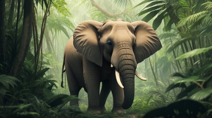 elephants in the zoo - obrazy, fototapety, plakaty