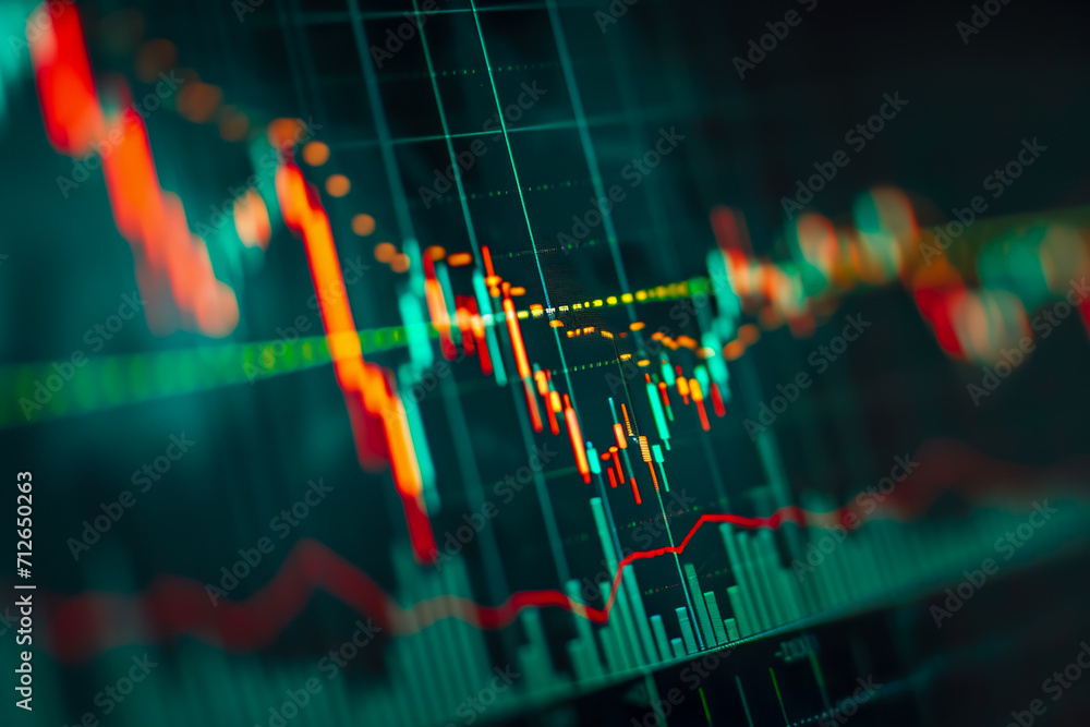Poster candlestick stock chart index