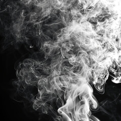 Smoke texture, black background. Volumetric cloud