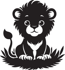 baby lion illustration vector silhouette 