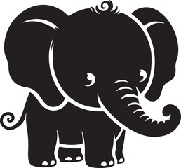 baby elephant illustration vector silhouette 