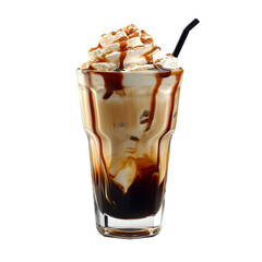 Glace coffee on transparent background