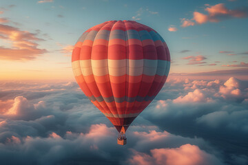 Fototapeta na wymiar hot air balloon over sunset