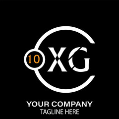 XG Letter Logo Design.  XG Company Name. XG Letter Logo Circular Concept. Black Background.