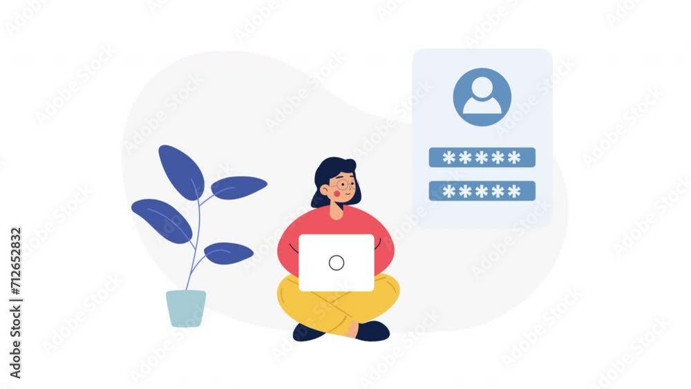 Aufkleber customer registration form online, customer login panel. users input their password for accessing th