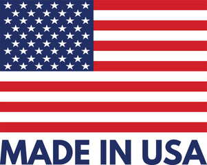 Made in USA sign isolated on white background . Vector illustration