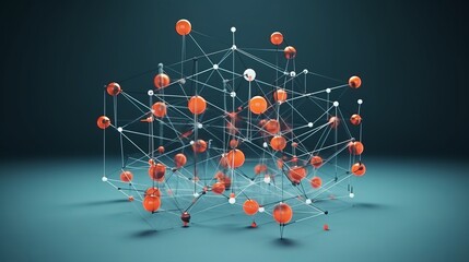 A 3d visualization of an up-to-date network communication design with a low polygon count.