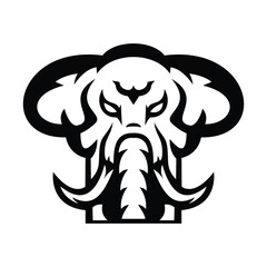 elephant mascot logo line art design illustration