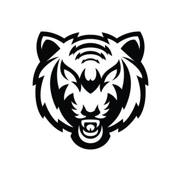recommend clip art: tiger mascot logo line art design illustration