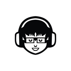 Obraz na płótnie Canvas gamers boy mascot logo line art design illustration
