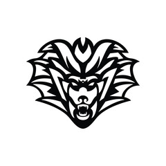 dragon mascot logo line art design illustration