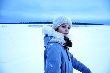 portrait of a girl in winter