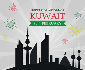 Obraz premium design kuwait national day illustration