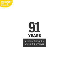 Creative 91 Year Anniversary Celebration Logo Design