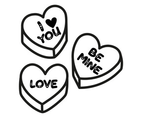 Sweetheart sayings, valentine day quotes, romance conversations concept vector illustration