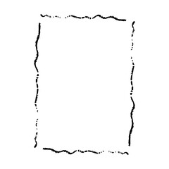 Grunge frame border shape icon, vertical rectangle decorative doodle element for design in vector illustration
