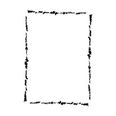 Grunge frame border shape icon, vertical rectangle decorative doodle element for design in vector illustration