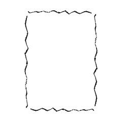 Grunge frame border shape icon, vertical rectangle decorative doodle element for design in vector illustration