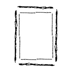 Obraz premium Grunge frame border shape icon, vertical rectangle decorative doodle element for design in vector illustration