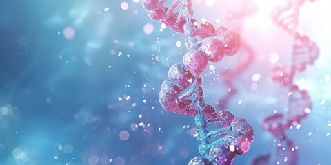 DNA chromosome gene spiral bio science, on the clean background - obrazy, fototapety, plakaty