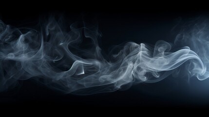 Smoke is visible in the spotlight on a black background.