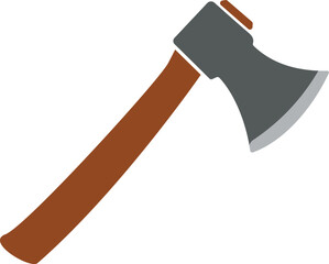 Wooden axe, axe with handle vector, axe tool icon color