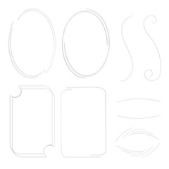 Set of abstract lines frames and shapes. Use in design and social media.