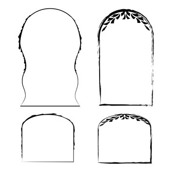 Set of abstract lines frames and shapes. Use in design and social media.