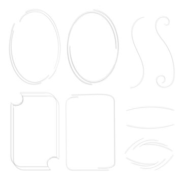 Set of abstract lines frames and shapes. Use in design and social media.